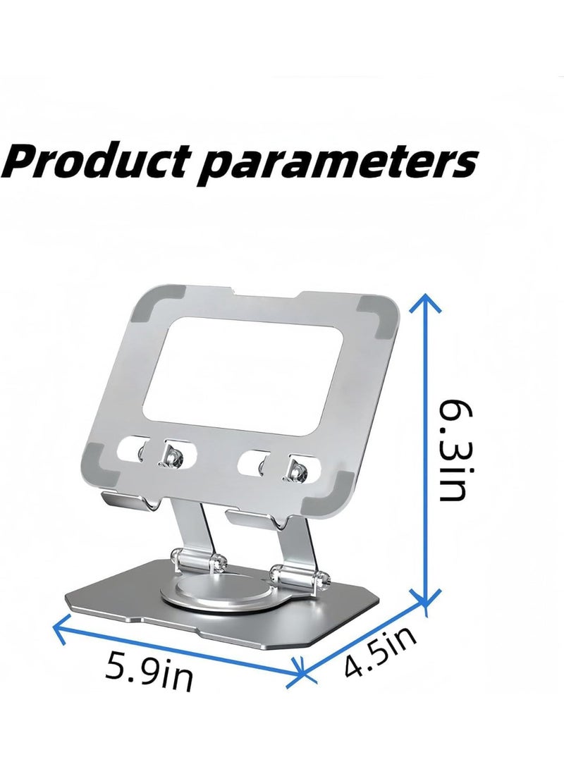 حامل لوحي من الألومنيوم بقاعدة دوارة 360 درجة، قابل للتعديل بزوايا متعددة، متوافق مع iPad Pro | 11 | 10.9 | 10.2 | Air | Mini، وSamsung Galaxy Tab، وLenovo Pad، وجميع الأجهزة اللوحية. - Image 3